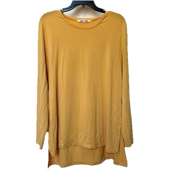 Magnolia Lane Top Women’s Lg Mustard Yellow Long Sleeve Pullover - Picture 1 of 5